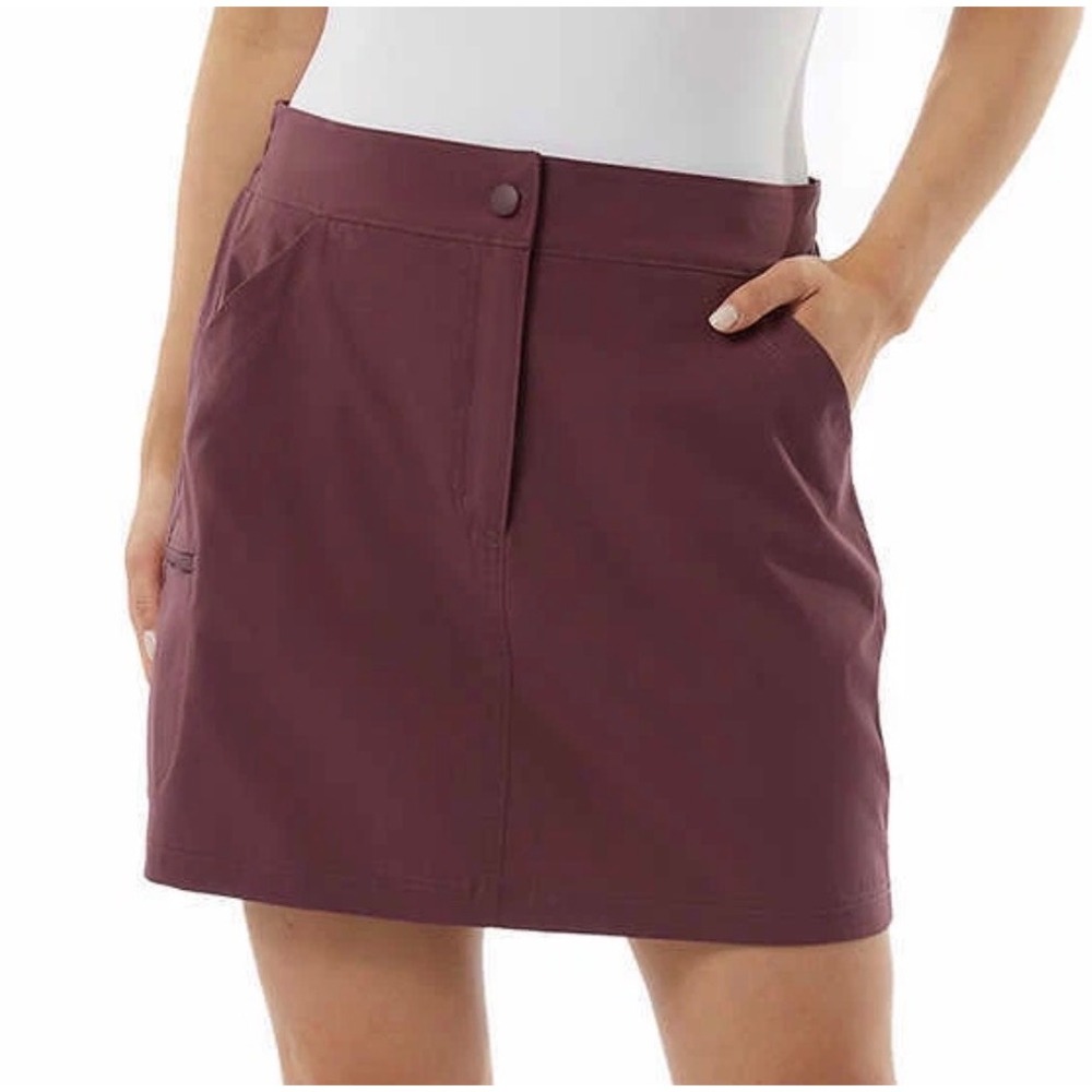 32 Degrees Cool Burgundy Golf Skort XL Built In Shorts Athleisure